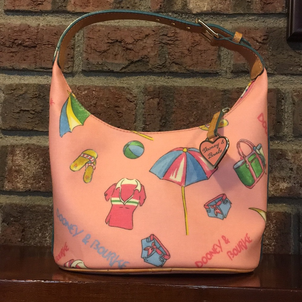 Dooney & Bourke Pink Summer Miami Print Bucket Bag